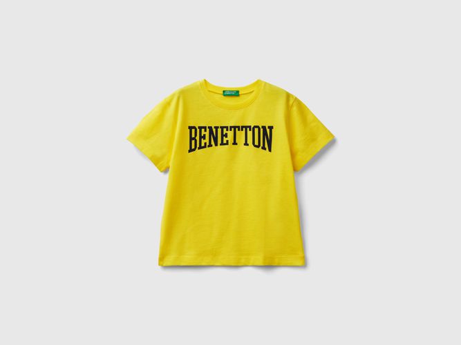 Benetton, T-shirt 100% Cotone Con Logo, taglia 104, Giallo, Bambini - United Colors of Benetton - Modalova