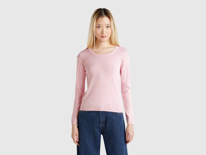 Benetton, Pull À Col Rond En Pur Coton, taille L, Rose - United Colors of Benetton - Modalova