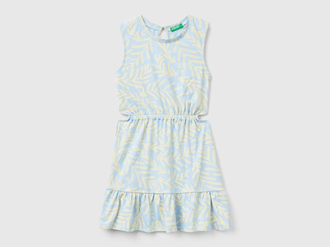 Benetton, Vestito Celeste Con Stampa Tropicale, taglia S, Celeste, Bambini - United Colors of Benetton - Modalova