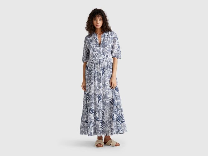 Benetton, Robe À Imprimé Tropical, taille S, Bleu - United Colors of Benetton - Modalova