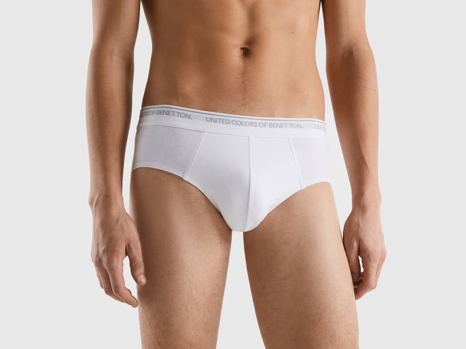 Benetton, Slip En Coton Bio Stretch, taille L, Blanc - United Colors of Benetton - Modalova