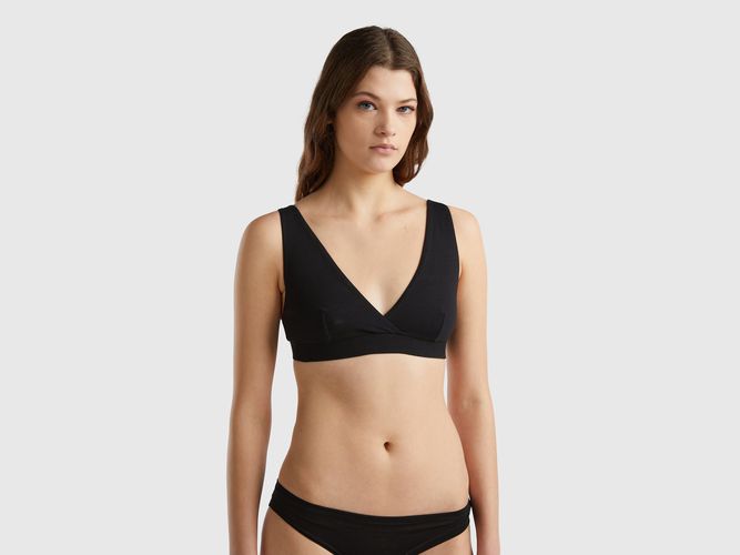 Benetton, Soutien-gorge Triangle En Coton Bio Super Stretch, taille M, Noir - United Colors of Benetton - Modalova