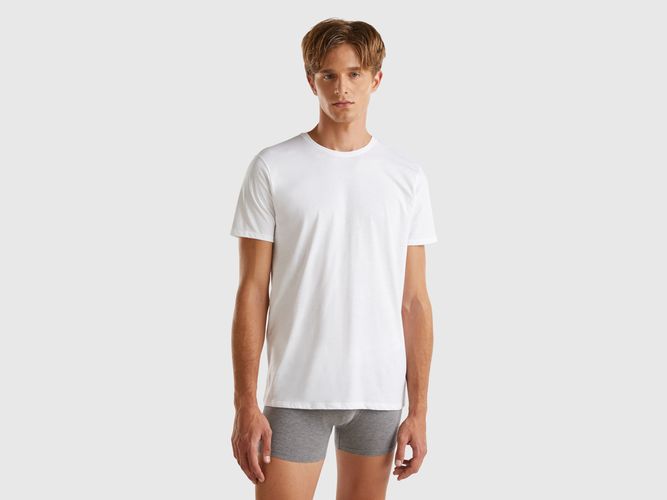 Benetton, T-shirt En Coton À Longues Fibres, taille XXL, Blanc - United Colors of Benetton - Modalova