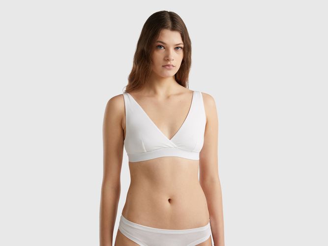 Benetton, Soutien-gorge Triangle En Coton Bio Super Stretch, taille M, Blanc - United Colors of Benetton - Modalova