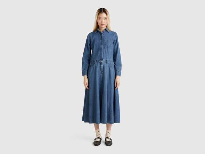 Benetton, Robe-chemise En Jean, taille L, Bleu Foncé - United Colors of Benetton - Modalova