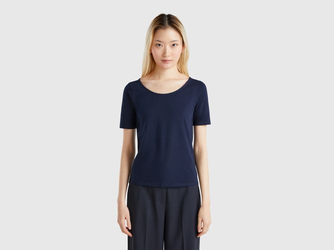 Benetton, T-shirt Coupe Slim Réversible, taille L, Bleu Foncé - United Colors of Benetton - Modalova