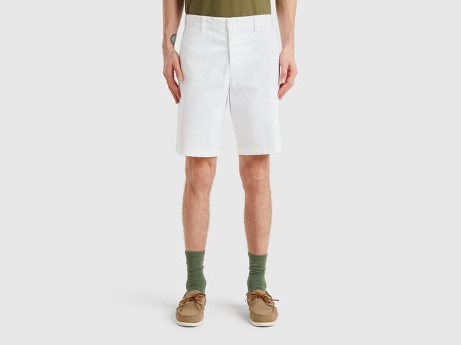 Benetton, Bermuda Chino En Coton Stretch, taille 42, Blanc - United Colors of Benetton - Modalova