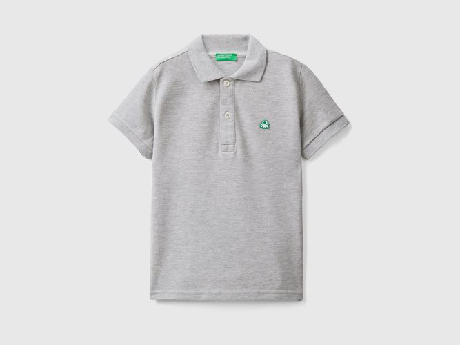 Benetton, Polo Manica Corta In Cotone Biologico, taglia 110, Grigio Chiaro, Bambini - United Colors of Benetton - Modalova