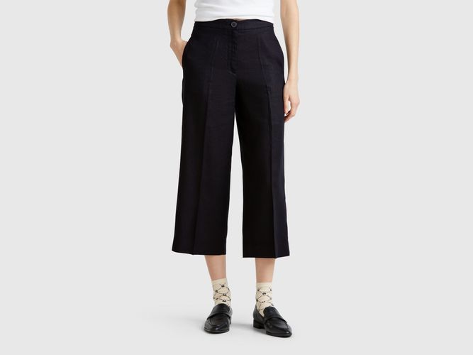 Benetton, Pantalon Court En Pur Lin, taille, Noir - United Colors of Benetton - Modalova
