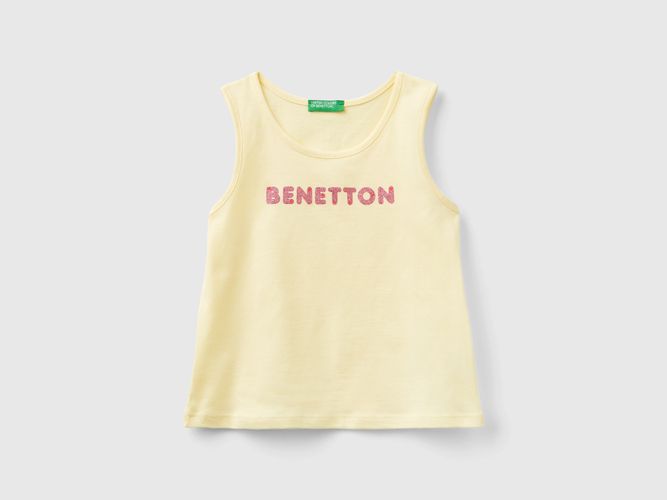 Benetton, Canotta Con Logo In Cotone Bio, taglia 82, Vaniglia, Bambini - United Colors of Benetton - Modalova