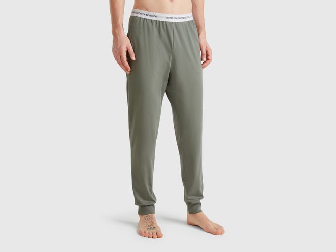 Benetton, Pantalon Avec Élastique Logotypé, taille L, Vert Clair - United Colors of Benetton - Modalova