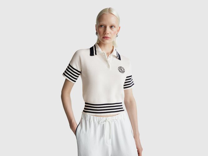 Benetton, Pull Avec Col, taille L, Crème - United Colors of Benetton - Modalova