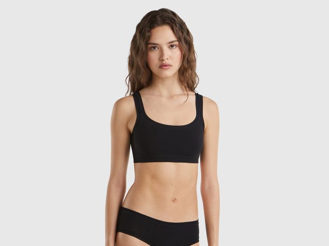 Benetton, Soutien-gorge En Coton Super Stretch, taille OS, Noir - United Colors of Benetton - Modalova