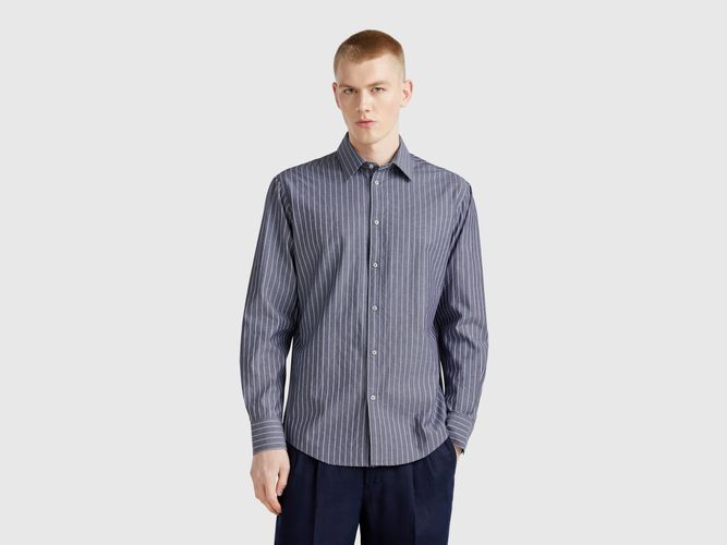 Benetton, Chemise Rayée Coupe Classique, taille XXL, Bleu - United Colors of Benetton - Modalova
