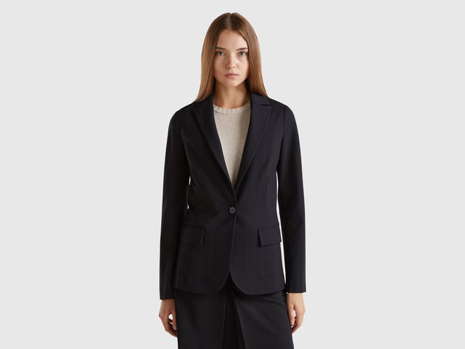 Benetton, Blazer En Viscose Mélangée Stretch, taille, Noir - United Colors of Benetton - Modalova