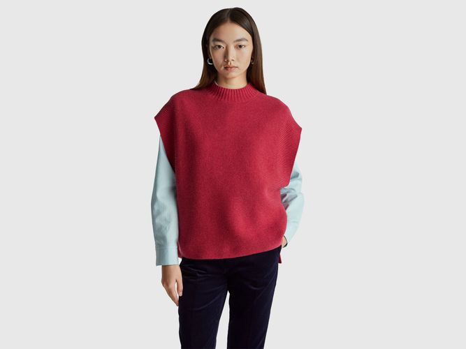 Benetton, Gilet Col Roulé En Laine Mélangée, Taille: S, Fraise - United Colors of Benetton - Modalova