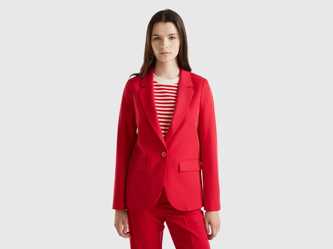 Benetton, Blazer En Viscose Mélangée Stretch, taille, Rouge - United Colors of Benetton - Modalova