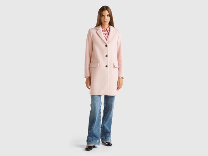 Benetton, Manteau Court En Drap De Laine Mélangée, taille, Rose - United Colors of Benetton - Modalova