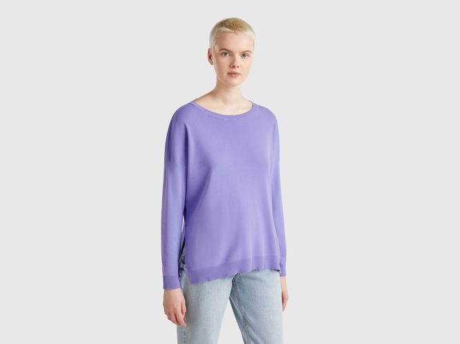 Benetton, Pull Over-fit En Coton, taille L, Bleu Pervenche - United Colors of Benetton - Modalova