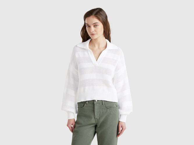 Benetton, Pull Polo 100% Coton, taille L, Blanc - United Colors of Benetton - Modalova