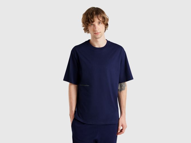 Benetton, T-shirt Avec Logo Imprimé, taille S, Bleu Foncé - United Colors of Benetton - Modalova
