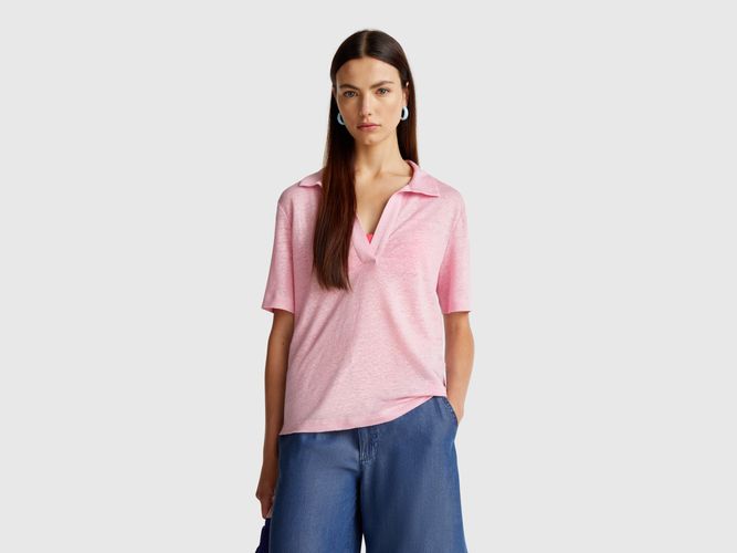 Benetton, Polo Pur Lin, taille L, Rose - United Colors of Benetton - Modalova