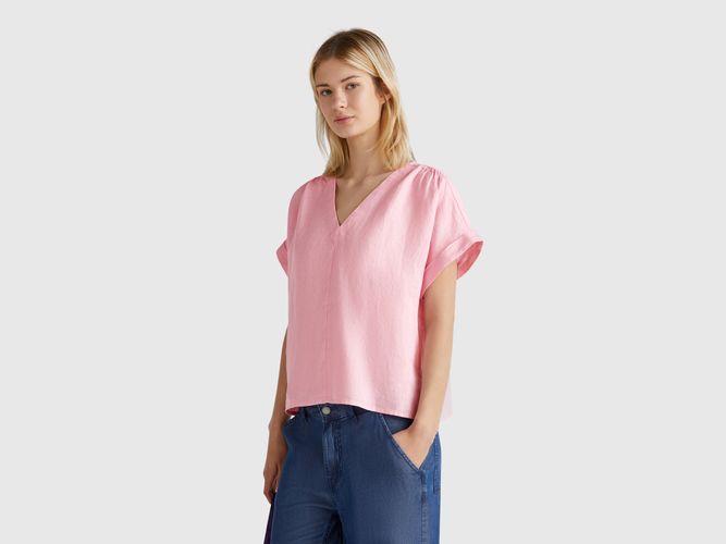 Benetton, Chemisier Pur Lin, taille XXS, Rose Pastel - United Colors of Benetton - Modalova