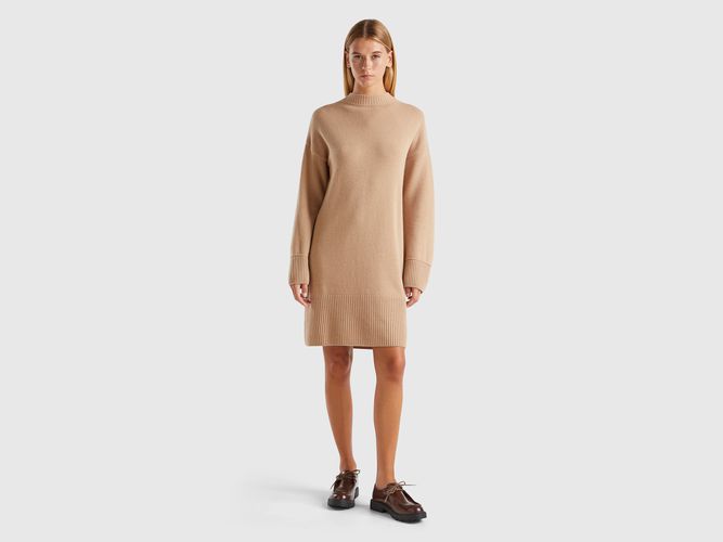 Benetton, Robe À Col Montant En Laine Mélangée, taille L, - United Colors of Benetton - Modalova