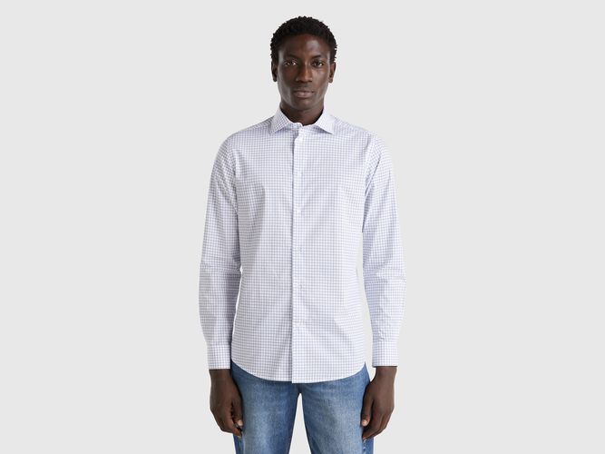 Benetton, Chemise Ajustée À Motif, taille XXL, Blanc - United Colors of Benetton - Modalova