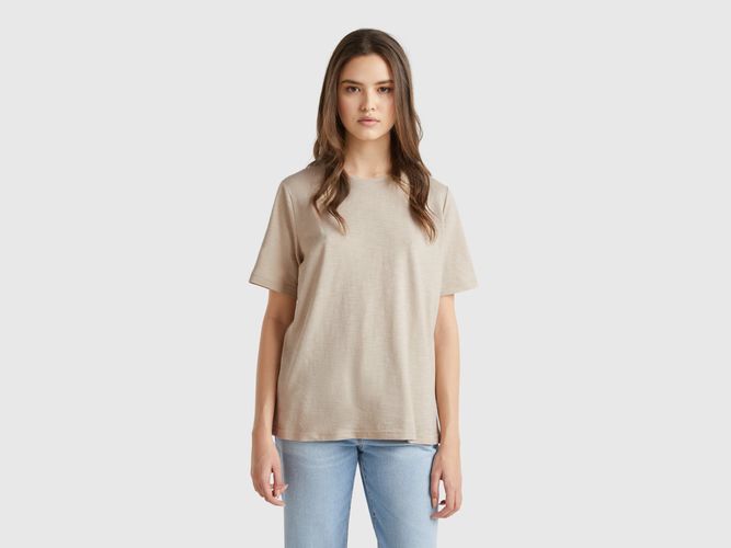 Benetton, T-shirt À Col Rond En Coton Flammé, taille M, - United Colors of Benetton - Modalova