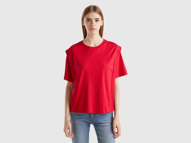 Benetton, T-shirt Regular Fit Con Pieghe, taglia M, Prugna, Donna - United Colors of Benetton - Modalova