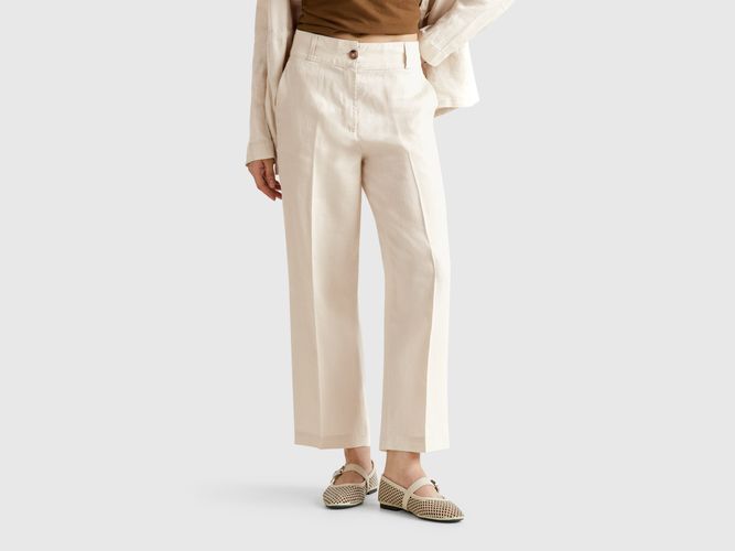 Benetton, Pantalon Droit En Pur Lin, taille, - United Colors of Benetton - Modalova