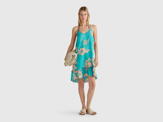 Benetton, Robe À Imprimé Fleuri, taille M, Bleu Vert - United Colors of Benetton - Modalova