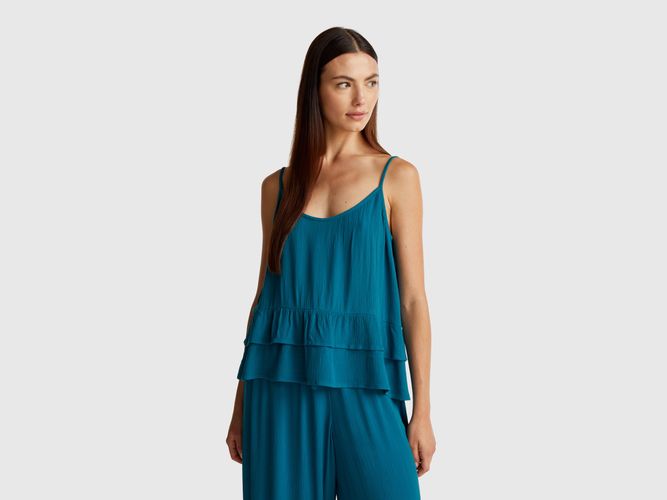Benetton, Top Fluide À Volant, taille L, Canard - United Colors of Benetton - Modalova