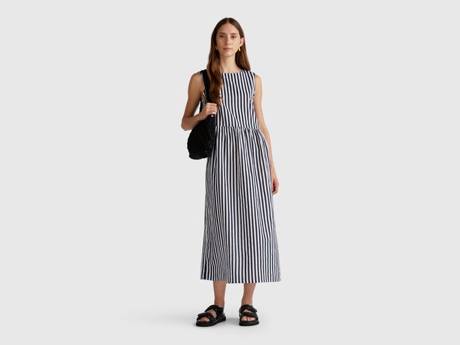 Benetton, Robe Midi Rayée, taille L, Bleu Foncé - United Colors of Benetton - Modalova