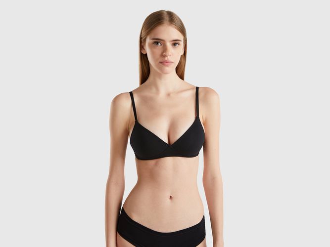 Benetton, Soutien-gorge-rembourré En Coton Bio, taille 100, Noir - United Colors of Benetton - Modalova