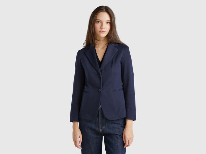 Benetton, Blazer En Coton Mélangé, taille, Bleu Foncé - United Colors of Benetton - Modalova