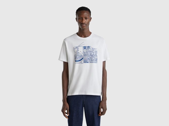 Benetton, T-shirt Avec Imprimé En Coton Biologique, taille XXL, Blanc - United Colors of Benetton - Modalova