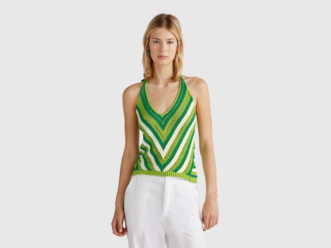 Benetton, Haut Rayé Au Crochet, taille L, Vert Clair - United Colors of Benetton - Modalova