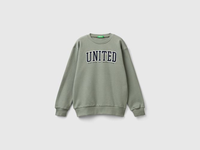 Benetton, Felpa Con Stampa Logo, taglia L, Verde Chiaro, Bambini - United Colors of Benetton - Modalova