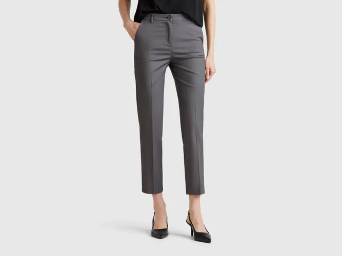 Benetton, Pantalon Chino En Coton Stretch, taille, Gris - United Colors of Benetton - Modalova
