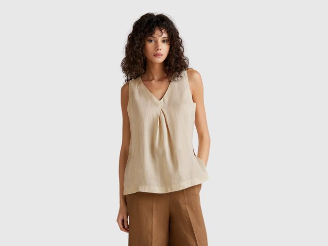 Benetton, Blouse Sans Manches En Pur Lin, taille L, - United Colors of Benetton - Modalova