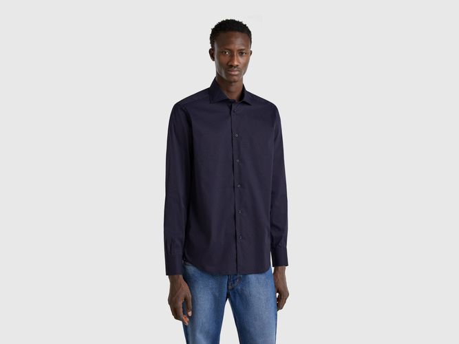 Benetton, Chemise Slim À Motifs, taille XXL, Bleu Foncé - United Colors of Benetton - Modalova