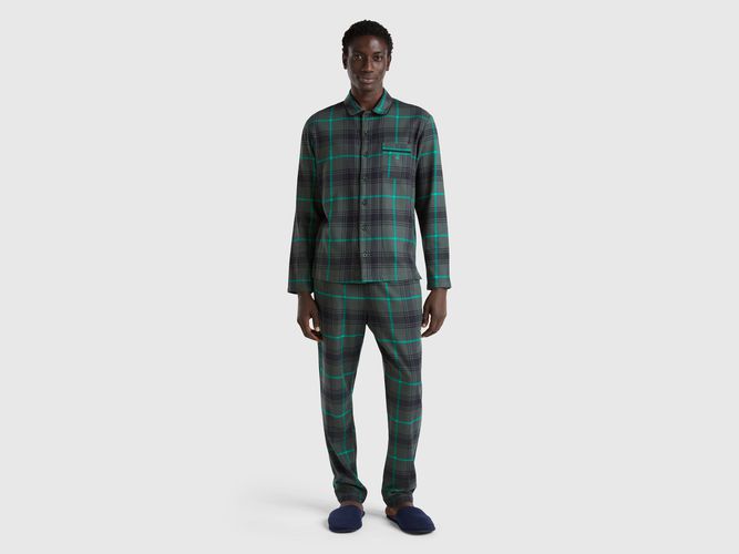 Benetton, Pyjama Tartan En Flanelle, taille XXL, Vert Foncé - United Colors of Benetton - Modalova