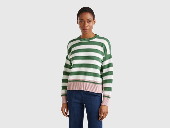 Benetton, Pull Rayé En Coton Tricot, taille L, Vert - United Colors of Benetton - Modalova