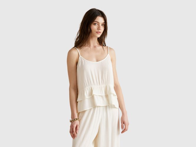 Benetton, Top Fluide À Volant, taille S, Crème - United Colors of Benetton - Modalova