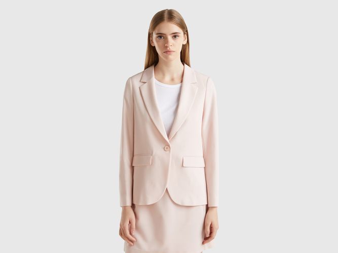 Benetton, Blazer En Viscose Mélangée Stretch, taille, Rose Pâle - United Colors of Benetton - Modalova