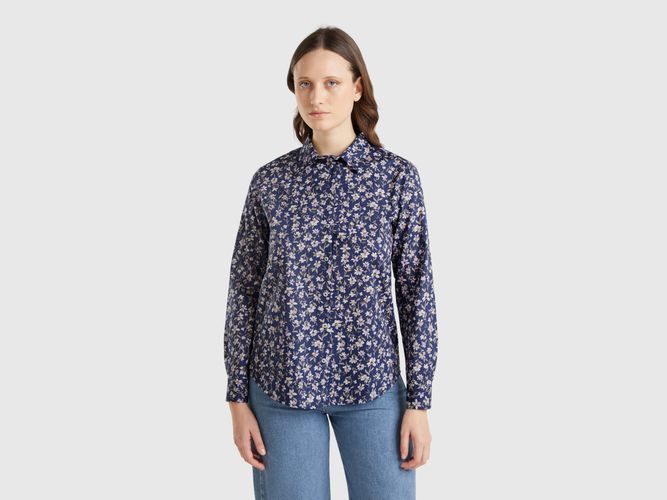 Benetton, Chemise Bleue À Fleurs, taille L, Bleu - United Colors of Benetton - Modalova