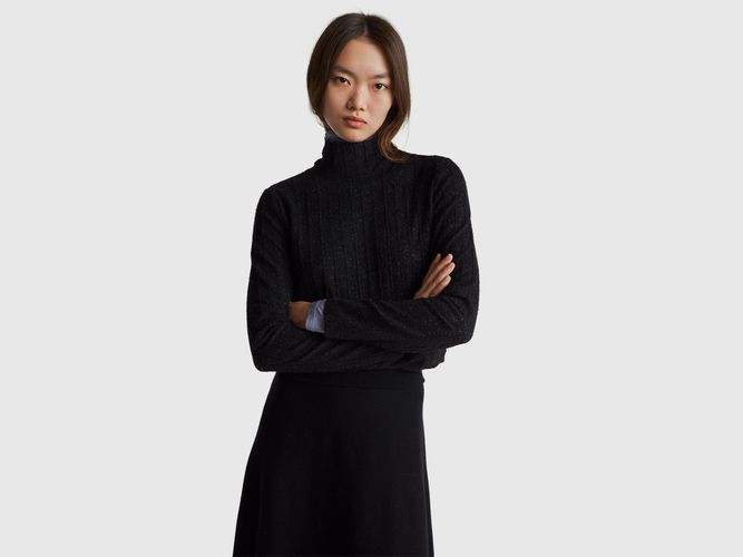 Benetton, Chemisier En Dentelle Coupe Ajustée, Taille: XL, Noir - United Colors of Benetton - Modalova