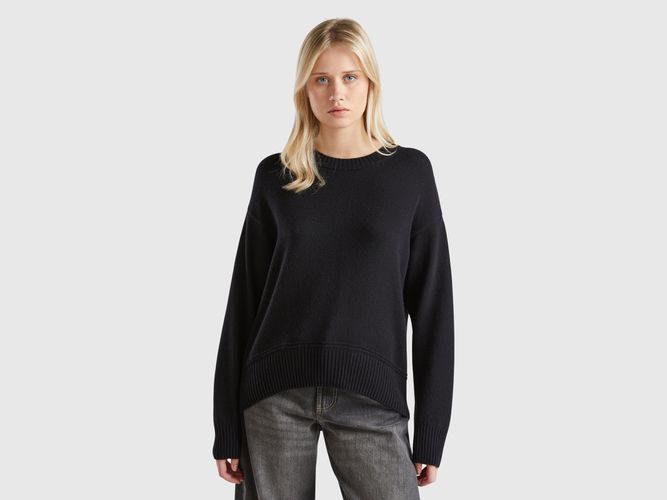 Benetton, Pull Coupe Boxy En Laine Mélangée, taille M, Noir - United Colors of Benetton - Modalova